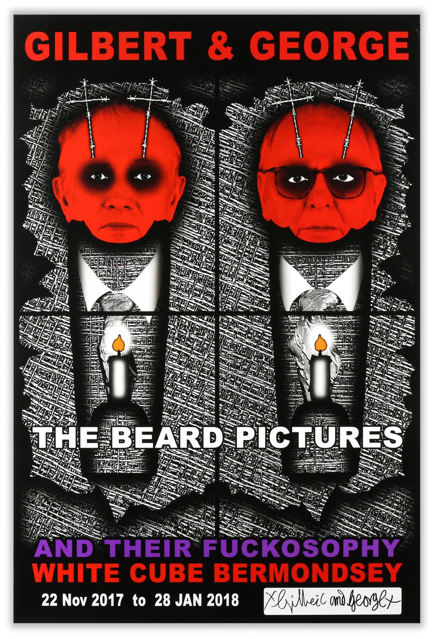 額装済/無題（ギルバート&ジョージ）/アートポスター Amazon.co.jp