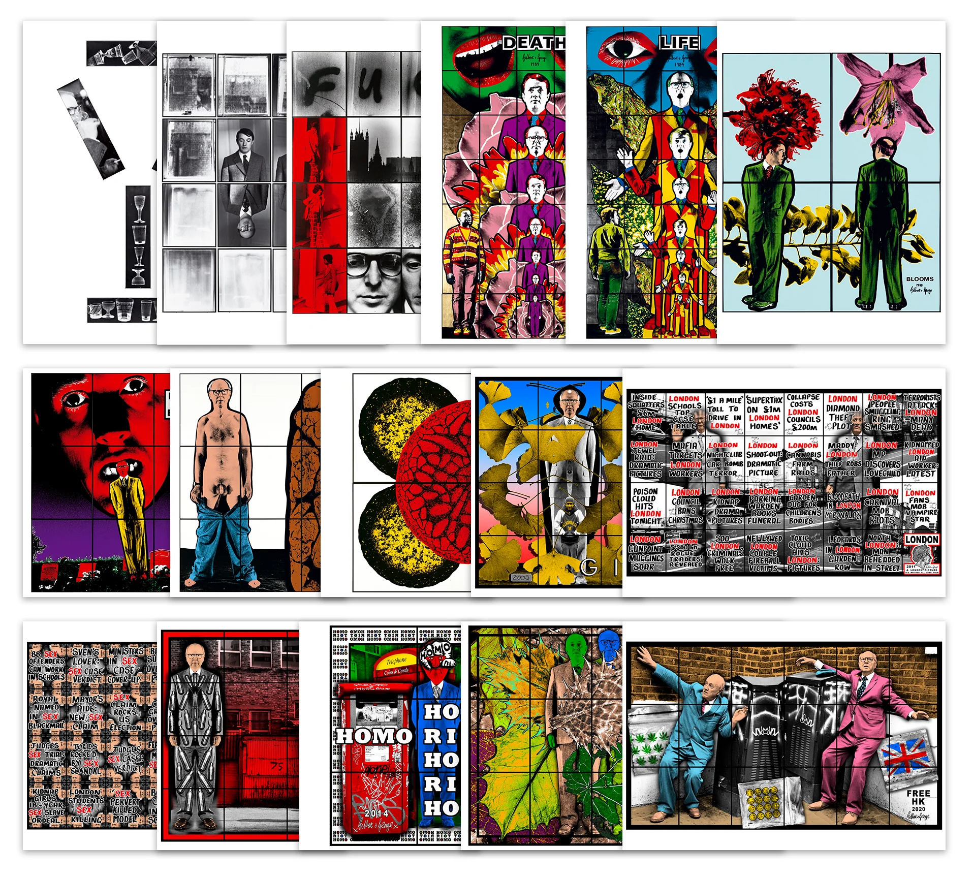 SET OF (16) GILBERT & GEORGE ART POSTCARDS 送料別途 | ART OF