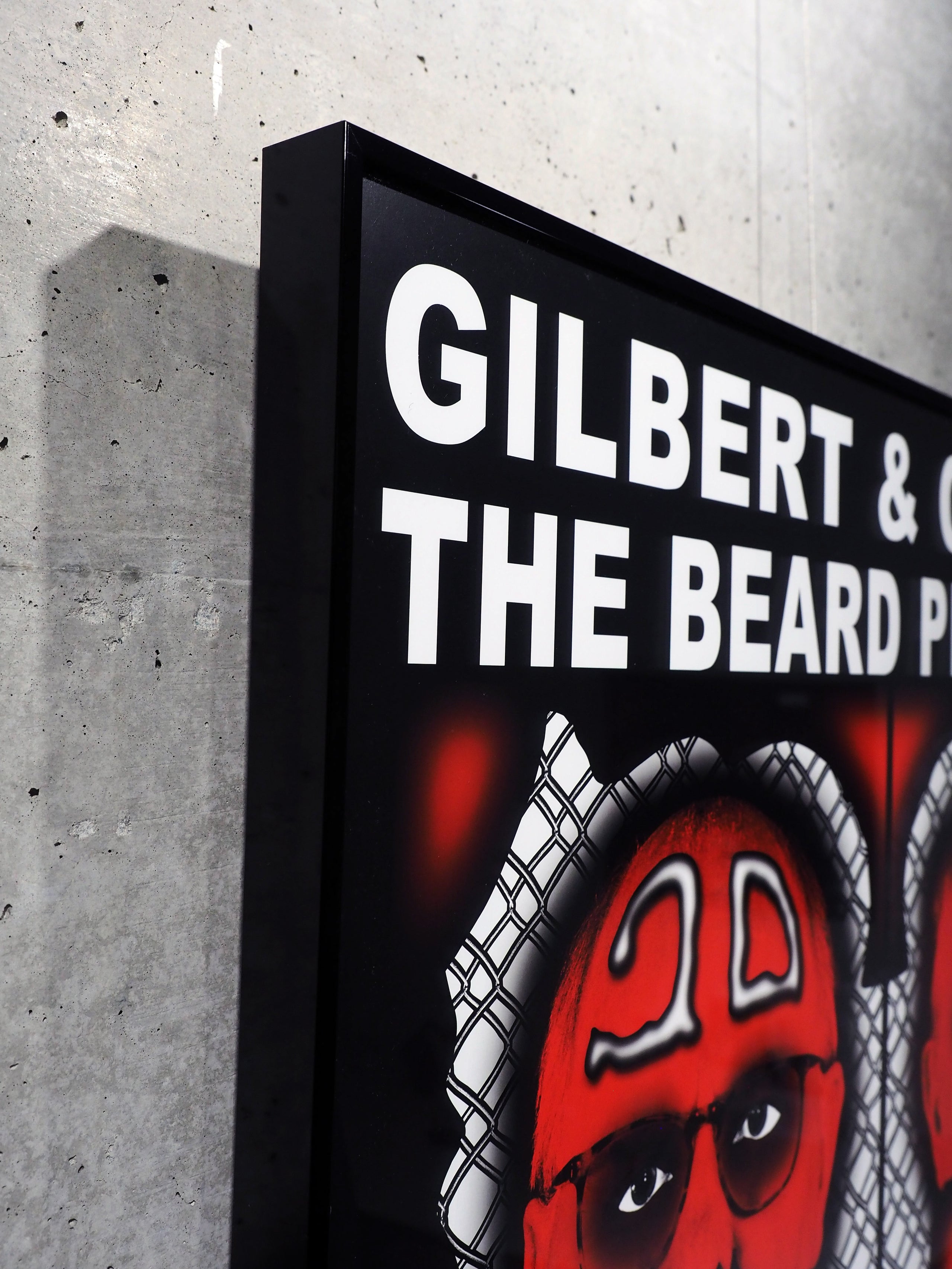 GILBERT & GEORGE (BRITISH B.1943 &  B.1942)オリジナルフレーム付、ラミネート加工済み、作家サイン入り、Signed, The Beard Pictures, poster at  White Cube Gallary. 税込(incl. sales tax)